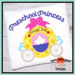 Preschool Princess Carriage Applique Design