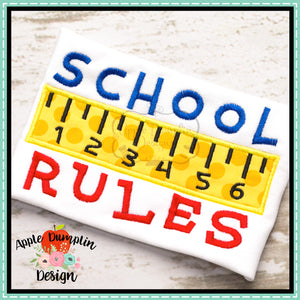 School Rules Applique Design