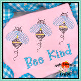 Scribble Bee Trio Embroidery Design