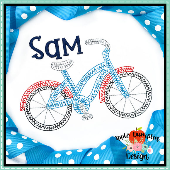 Scribble Bicycle Embroidery Design