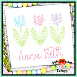 Scribble Tulip Trio Embroidery Design