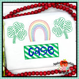 Scribble Rainbow Shamrock TrioEmbroidery Design