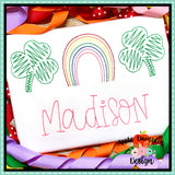 Scribble Rainbow Shamrock TrioEmbroidery Design