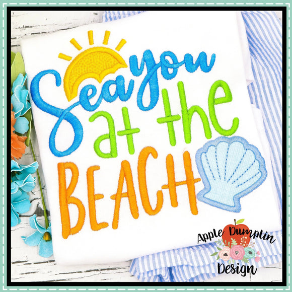 Sea you at the Beach Applique Design