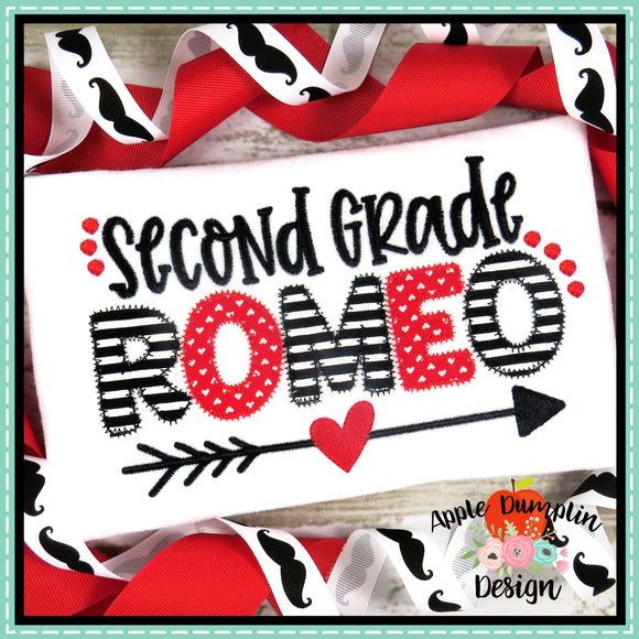 Second Grade Romeo Applique Design