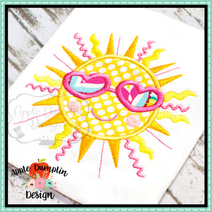 Shining Summer Sun Applique Embroidery Design