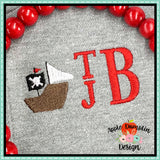 Pirate Ship Mini Embroidery Design