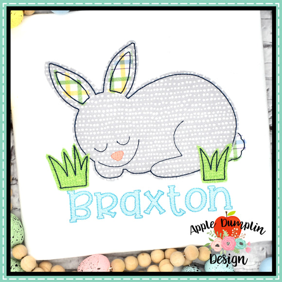 Sleeping Bunny Bean Stitch Applique Design