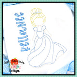 Slipper Princess Embroidery Design
