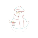 Snowman Bean Stitch Applique Design