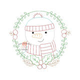 Snowman Wreath Embroidery Design