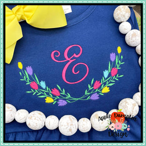 Spring Floral Laurel Embroidery Design
