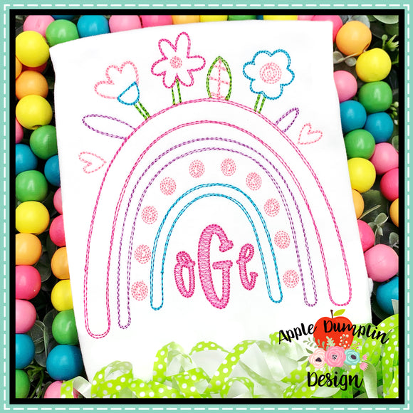 Spring Rainbow Embroidery Design
