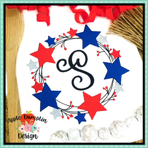Star Wreath Embroidery Design