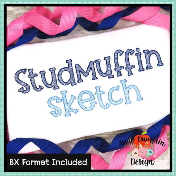 Studmuffin Sketch Embroidery Alphabet