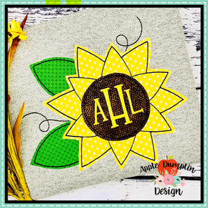 Sunflower Bean Stitch Applique Design