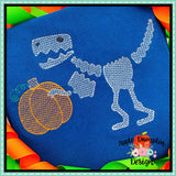 T-Rex Skeleton Sketch Embroidery Design