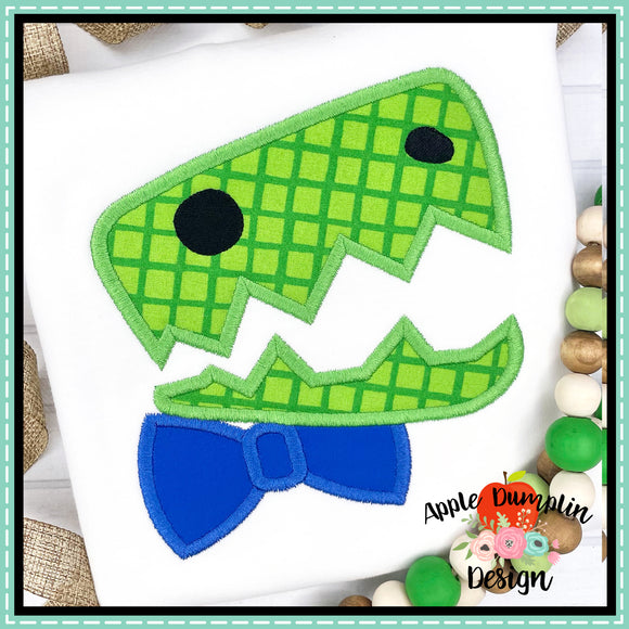 T-Rex Head Bowtie Satin Applique Design