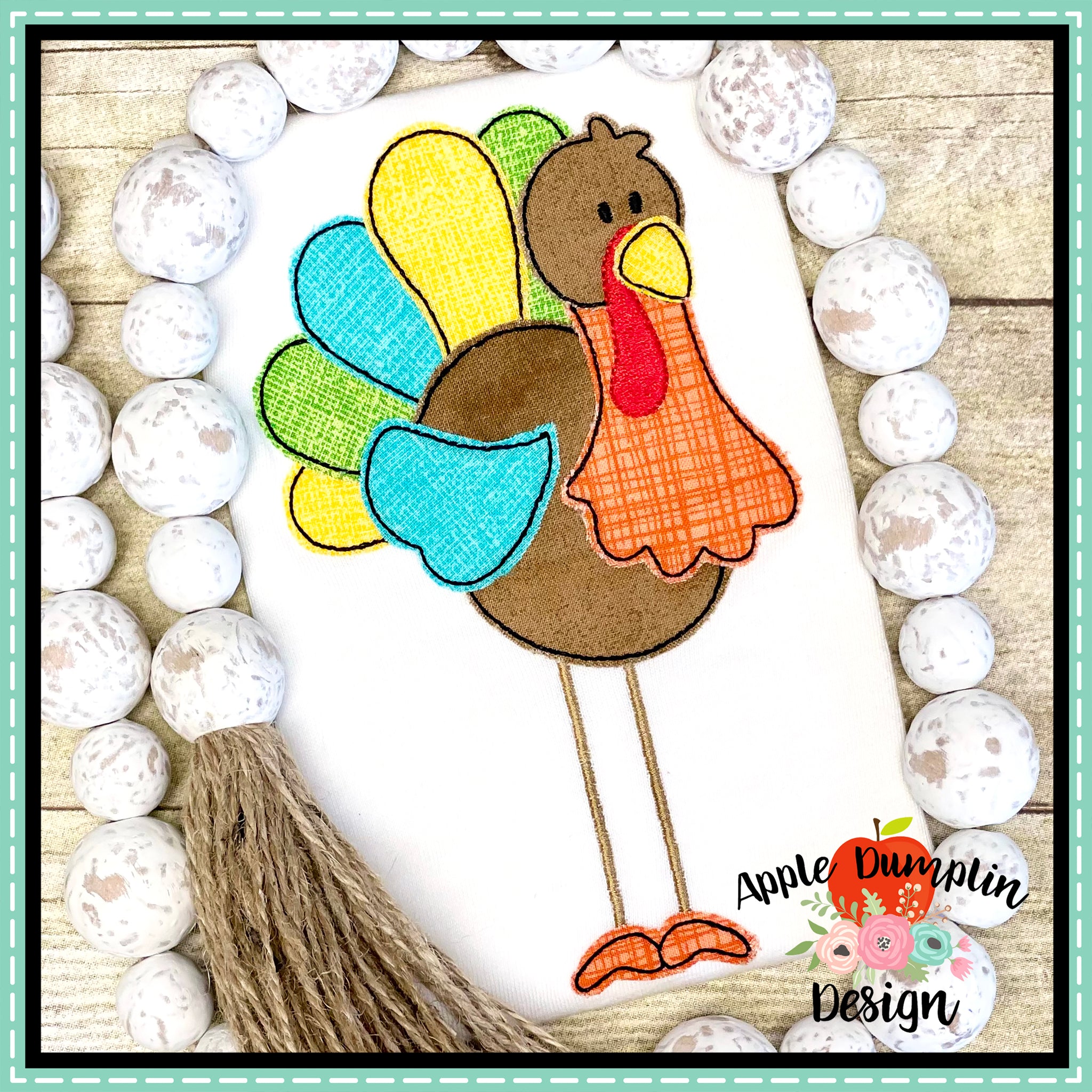 Turkey turkey bean stitch applique design