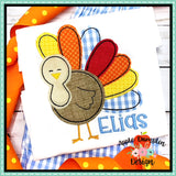 Turkey Bean Stitch Applique Design