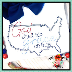 USA God Shed His Grace Embroidery Design