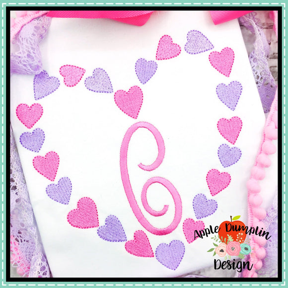 Heart Frame Embroidery Design