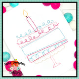 Whimsy Cake 2 Bean Stitch Applique Design