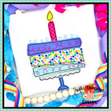 Whimsy Cake 2 Bean Stitch Applique Design