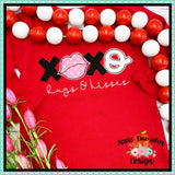 XOXO Hugs and Kisses Bean Stitch Applique Design