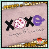 XOXO Hugs and Kisses Zigzag Applique Design