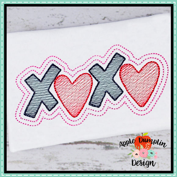 XOXO Sketch Embroidery Design
