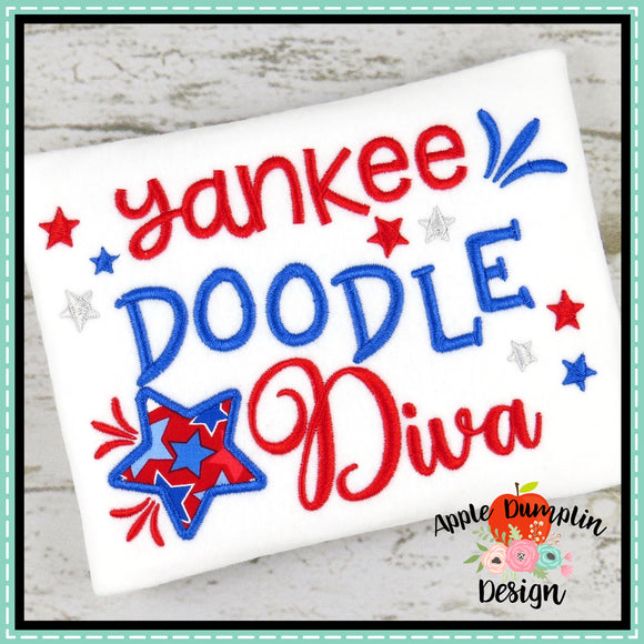 Yankee Doodle Diva Applique Design
