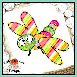 Dragonfly Bean Stitch Applique Design