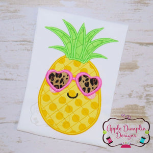 Pineapple with Sun glasses Girl Applique Design