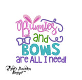 Bunnies and Bows are All I Need Applique Design