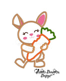 Bunny with Carrot Applique Design