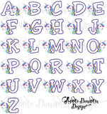 Unicorn Alphabet Applique Set