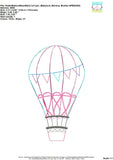 Hot Air Balloon, Bean Stitch, Applique Design