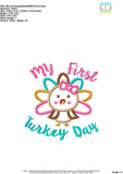 My First Turkey Day Applique Design