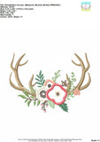 Antlers with Flowers  Applique Design