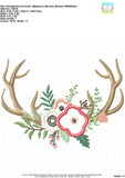 Antlers with Flowers  Applique Design
