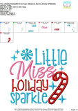 Little Miss Holiday Sparkle Applique Design