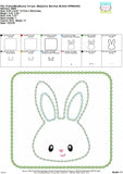 Bunny in Frame ZigZag Stitch Applique Design