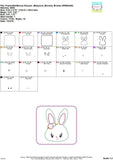 Bunny in Frame Girl Zigzag Stitch  Applique Design