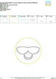 Emoji with Shades Bean Stitch Applique Design