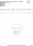 Emoji Heart Eyes Bean Stitch Applique Design