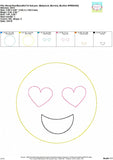 Emoji Heart Eyes Bean Stitch Applique Design