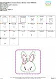 Bunny in Frame Girl Zigzag Stitch  Applique Design