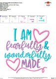 I am Fearfully and Wonderfully Made Applique Design
