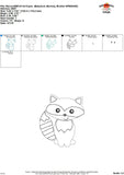 Raccoon, Bean Stitch, Applique Design